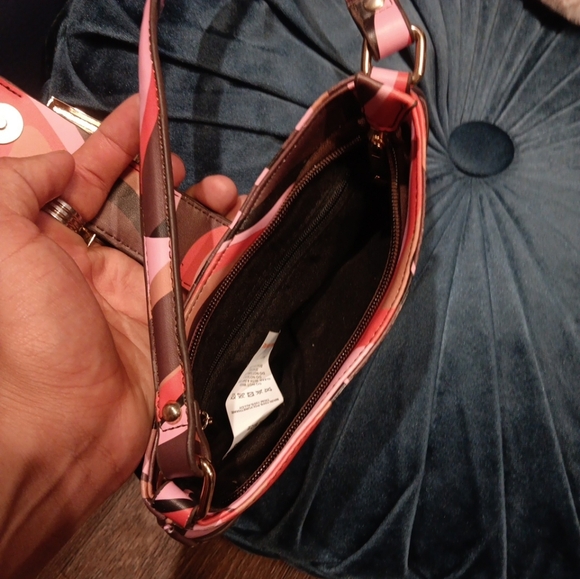 Pretty Little Stylish Pink and Brown Women's Bag - Picture 3 of 4